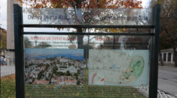 Bilgilendirme Panoları
Ziyaretçi merkezlerinde, sokaklarında Dünya Miras Alanlarının tanıtımına dair bilgilendirme panoları uygulanmıştır. Bu kapsamda İstanbul Tarihi Alanları Alan Başkanlığı’nın görevlerinden biri olan bilgilendirme/tanıtım faaliyetleri kapsamında İstanbul’un Tarihi Alanları Dünya Miras Alanı’nın tanıtımına dair yapılan ve yapılması planlanan çalışmalar ektedir.